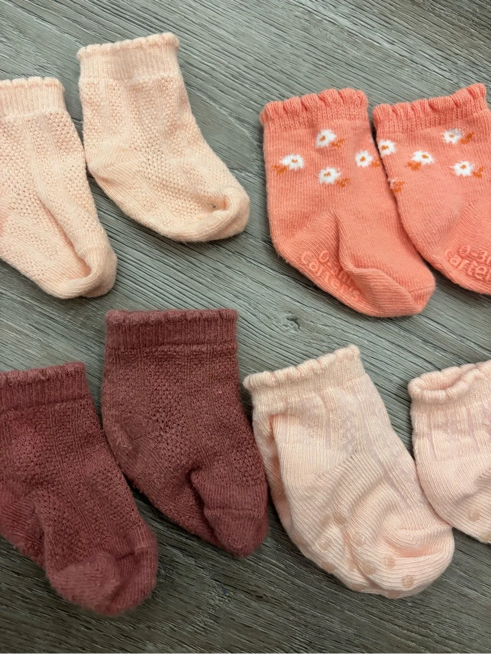 Baby Sock Set - 4 Pairs Pink & Coral Infant Socks